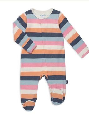 Magnetic Me Cloudstretch Big Multi Stripe Pink Footie